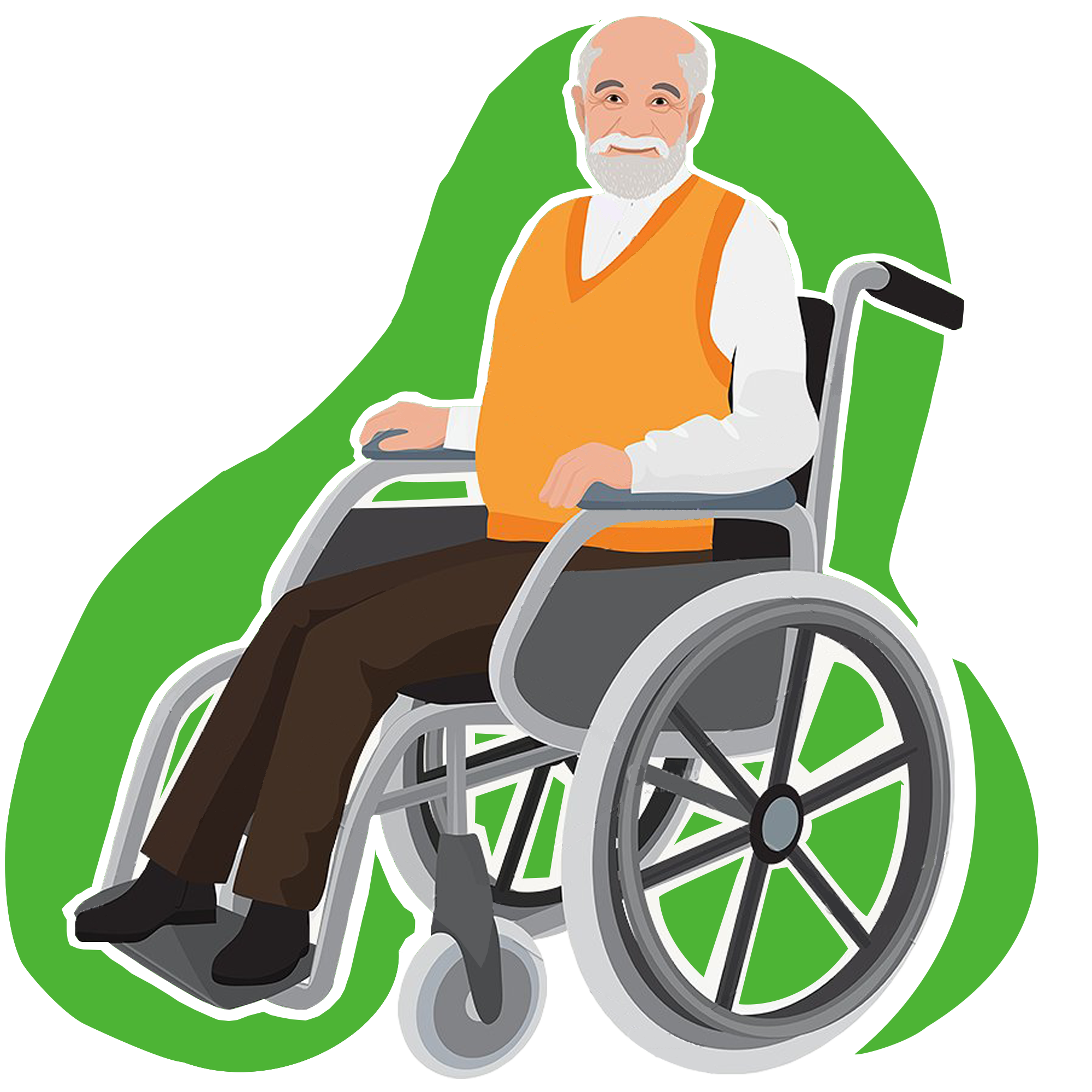 Illustration d'une personne âgée satisfaite des services www.home-pharma.fr