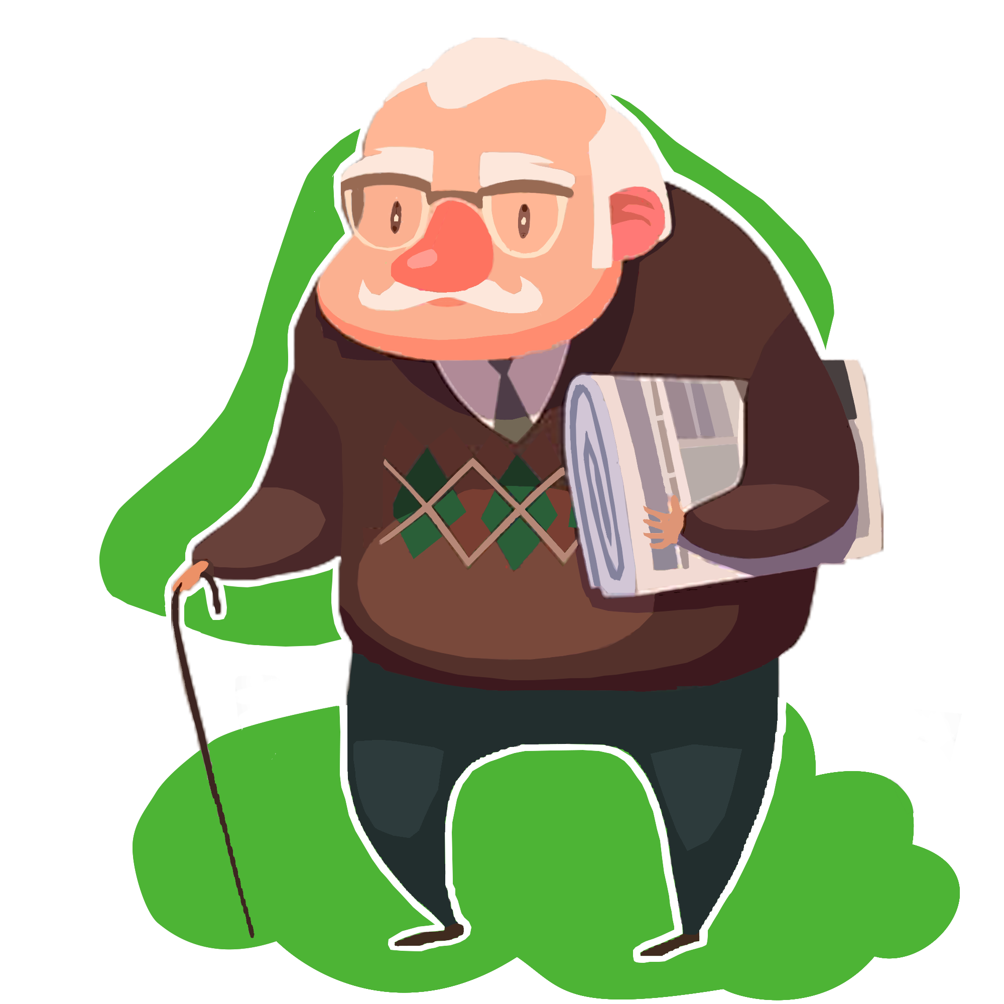 Illustration d'une personne âgée satisfaite des services www.home-pharma.fr