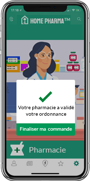 Illustration montrant la troisième étape à suivre pour envoyer une ordonnance à une pharmacie
